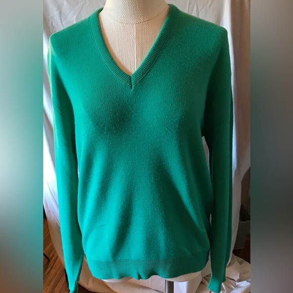 Robert Bruce Green Made in the USA V Neck Pullover Mens Sweater Size Large - Picture 1 of 5